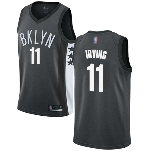 Nets #11 Kyrie Irving Gray Women's Basketball Swingman Statement Edition Jersey - Click Image to Close