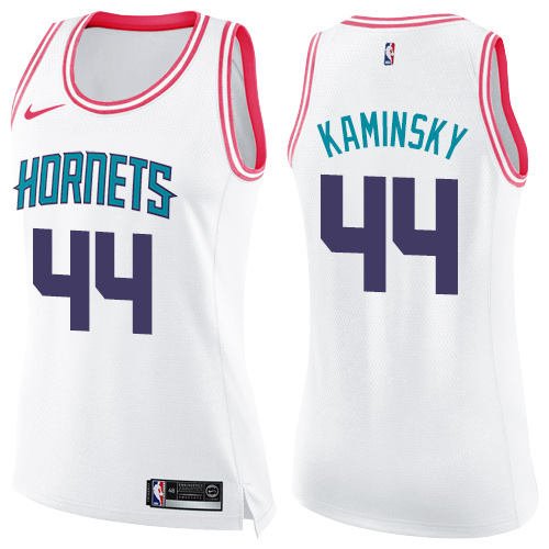 Nike Hornets #44 Frank Kaminsky White/Pink Women's NBA Swingman Fashion Jersey