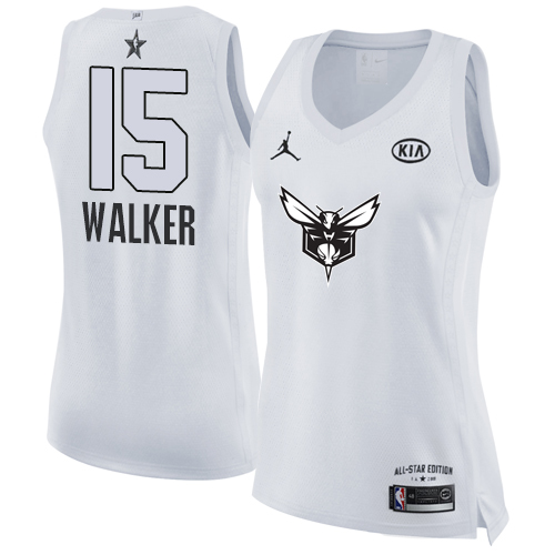 Nike Hornets #15 Kemba Walker White Women's NBA Jordan Swingman 2018 All-Star Game Jersey