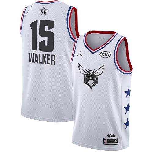 Nike Hornets #15 Kemba Walker White Women's NBA Jordan Swingman 2019 All-Star Game Jersey