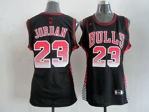 Bulls #23 Michael Jordan Black Vibe Women's Stitched NBA Jersey