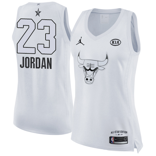 Nike Bulls #23 Michael Jordan White Women's NBA Jordan Swingman 2018 All-Star Game Jersey