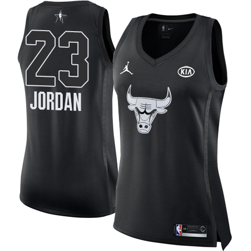 Nike Bulls #23 Michael Jordan Black Women's NBA Jordan Swingman 2018 All-Star Game Jersey