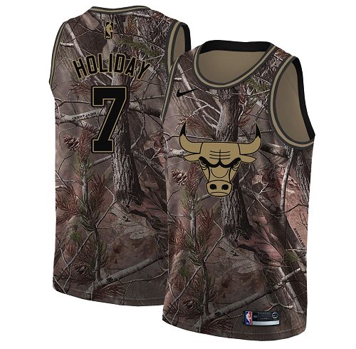 Nike Bulls #7 Justin Holiday Camo Women's NBA Swingman Realtree Collection Jersey