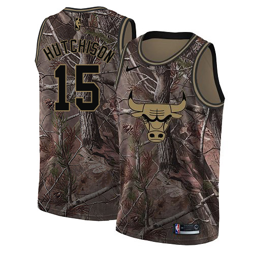 Nike Bulls #15 Chandler Hutchison Camo Women's NBA Swingman Realtree Collection Jersey