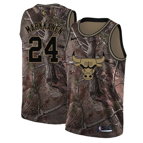 Nike Bulls #24 Lauri Markkanen Camo Women's NBA Swingman Realtree Collection Jersey