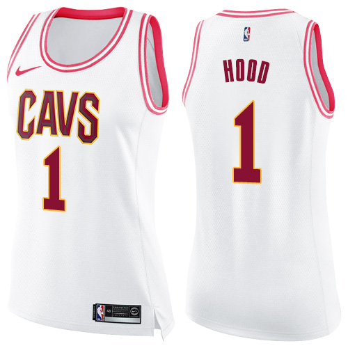 Nike Cavaliers #1 Rodney Hood White/Pink Women's NBA Swingman Fashion Jersey