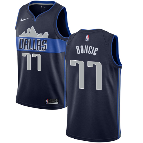 Nike Mavericks #77 Luka Doncic Navy Women's NBA Swingman Statement Edition Jersey