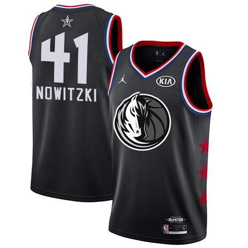 Nike Mavericks #41 Dirk Nowitzki Black Women's NBA Jordan Swingman 2019 All-Star Game Jersey