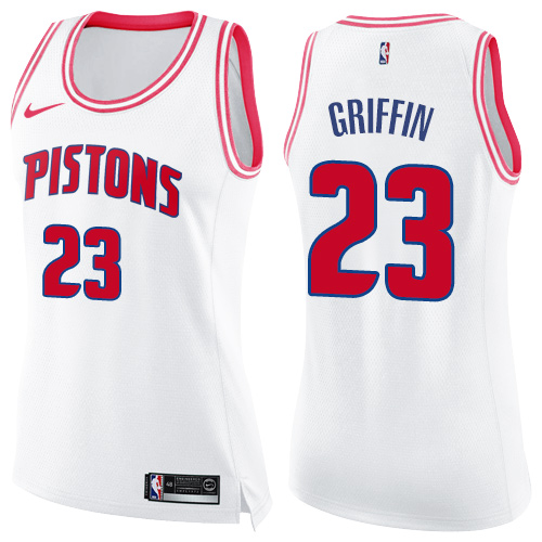 Nike Pistons #23 Blake Griffin White/Pink Women's NBA Swingman Fashion Jersey