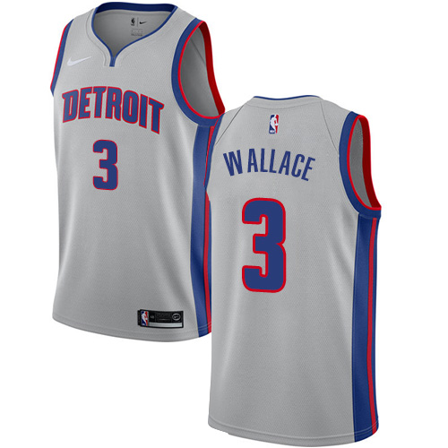 Nike Pistons #3 Ben Wallace Silver Women's NBA Swingman Statement Edition Jersey