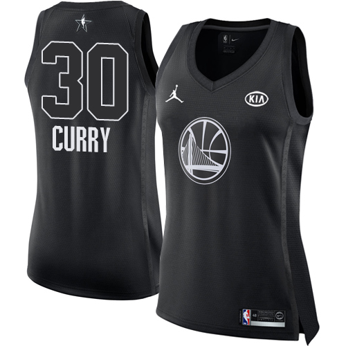 Nike Warriors #30 Stephen Curry Black Women's NBA Jordan Swingman 2018 All-Star Game Jersey