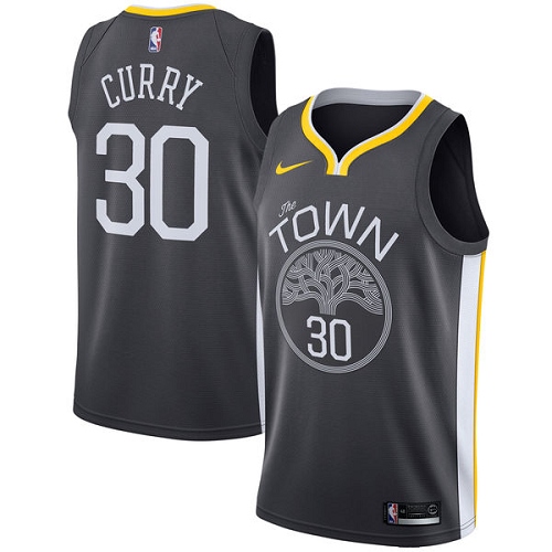 Nike Warriors #30 Stephen Curry Black Women's NBA Swingman Statement Edition Jersey