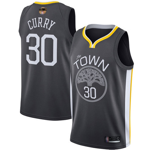 Warriors #30 Stephen Curry Black 2019 Finals Bound Women's Basketball Swingman Statement Edition Jersey - Click Image to Close