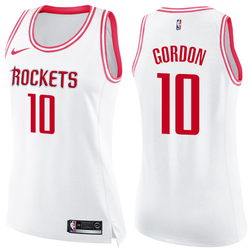 Nike Rockets #10 Eric Gordon White/Pink Women's NBA Swingman Fashion Jersey