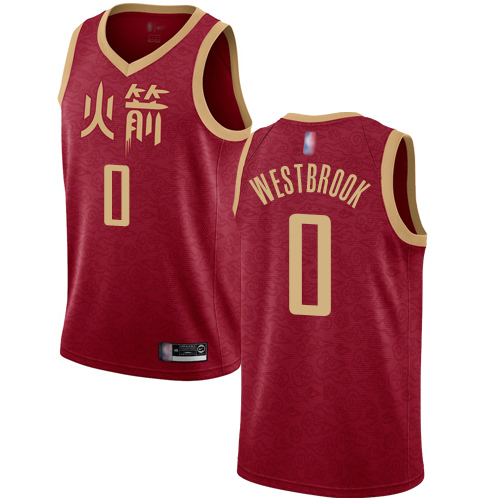 Rockets #0 Russell Westbrook Red Women's Basketball Swingman City Edition 2018/19 Jersey