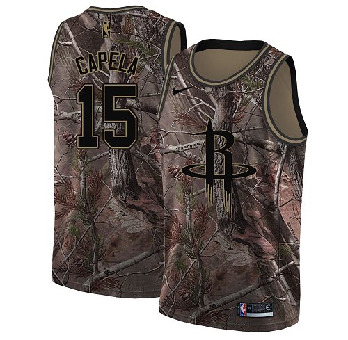 Nike Rockets #15 Clint Capela Camo Women's NBA Swingman Realtree Collection Jersey