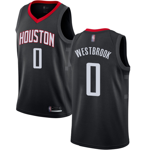 Rockets #0 Russell Westbrook Black Women's Basketball Swingman Statement Edition Jersey