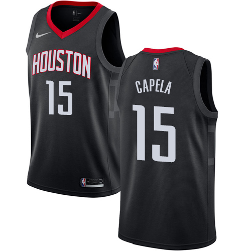 Nike Rockets #15 Clint Capela Black Women's NBA Swingman Statement Edition Jersey