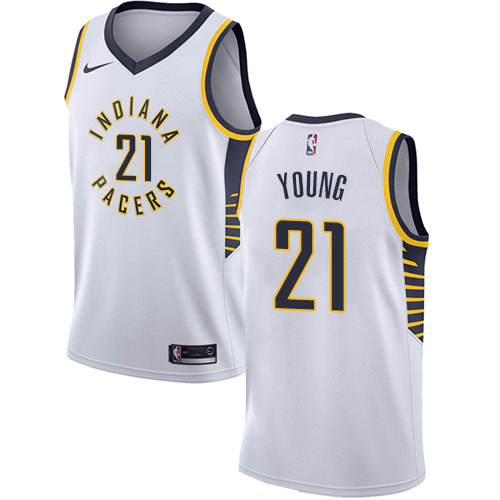 Nike Pacers #21 Thaddeus Young White Women's NBA Swingman Association Edition Jersey