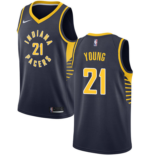 Nike Pacers #21 Thaddeus Young Navy Blue Women's NBA Swingman Icon Edition Jersey