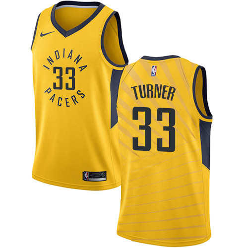 Nike Pacers #33 Myles Turner Gold Women's NBA Swingman Statement Edition Jersey