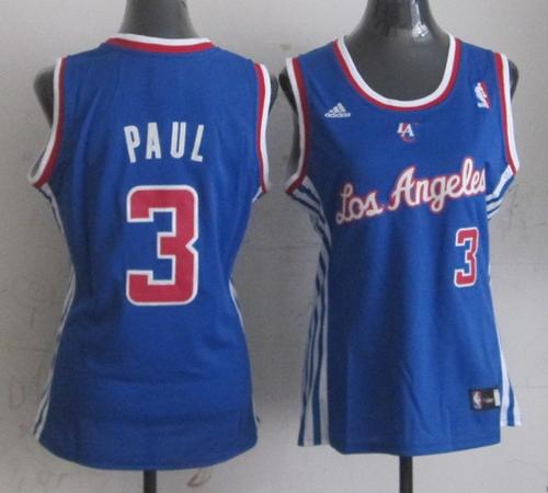 Clippers #3 Chris Paul Blue Fashion Women's Stitched NBA Jersey