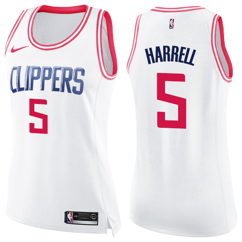 Nike Clippers #5 Montrezl Harrell White/Pink Women's NBA Swingman Fashion Jersey