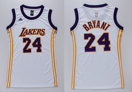 Lakers #24 Kobe Bryant White Dress Women's Stitched NBA Jersey