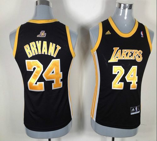 Lakers #24 Kobe Bryant Black Gold NO. Fashion Women's Stitched NBA Jersey