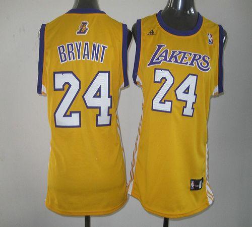 Lakers #24 Kobe Bryant Yellow Home Women's Stitched NBA Jersey