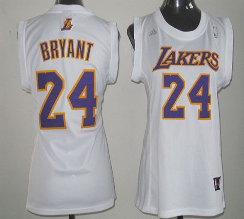 Lakers #24 Kobe Bryant White Fashion Women's Stitched NBA Jersey