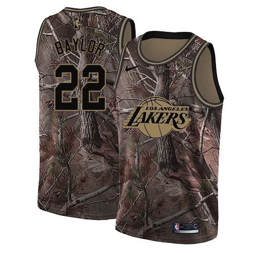 Nike Lakers #22 Elgin Baylor Camo Women's NBA Swingman Realtree Collection Jersey