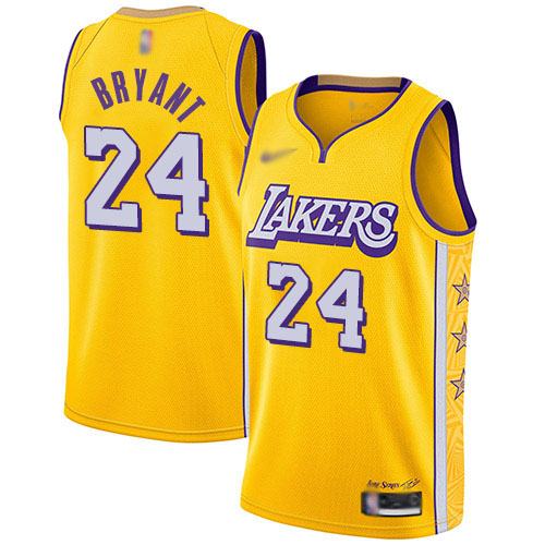 Lakers #24 Kobe Bryant Gold Women's Basketball Swingman City Edition 2019/20 Jersey