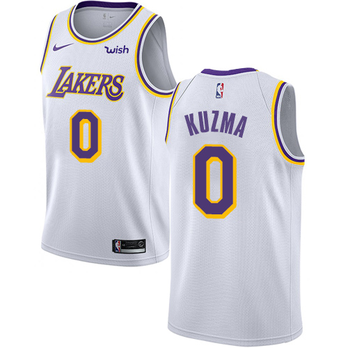 Nike Lakers #0 Kyle Kuzma White Women's NBA Swingman Association Edition Jersey - Click Image to Close