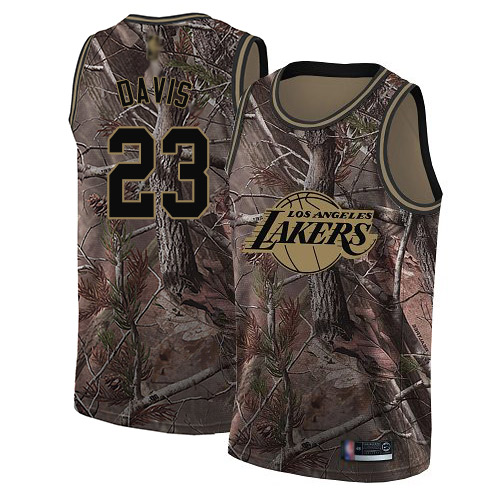 Lakers #23 Anthony Davis Camo Women's Basketball Swingman Realtree Collection Jersey