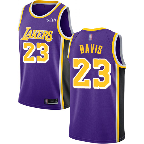 Lakers #23 Anthony Davis Purple Women's Basketball Swingman Statement Edition Jersey - Click Image to Close