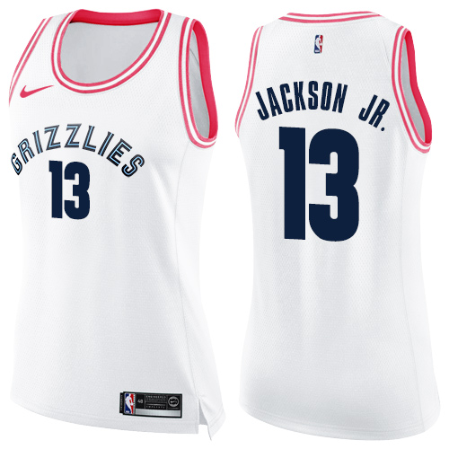 Nike Grizzlies #13 Jaren Jackson Jr. White/Pink Women's NBA Swingman Fashion Jersey