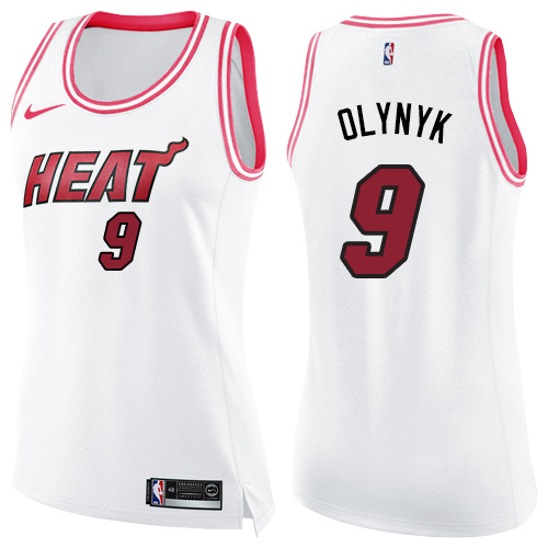 Nike Heat #9 Kelly Olynyk White/Pink Women's NBA Swingman Fashion Jersey