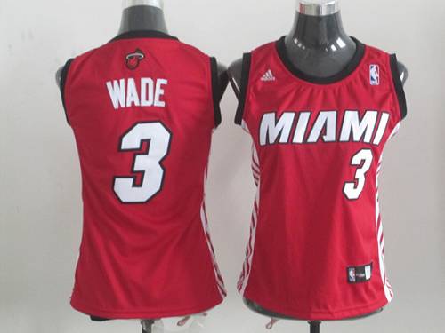 Heat #3 Dwyane Wade Red Alternate Women's Stitched NBA Jersey