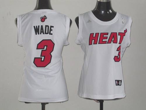 Heat #3 Dwyane Wade White Fashion Women's Stitched NBA Jersey