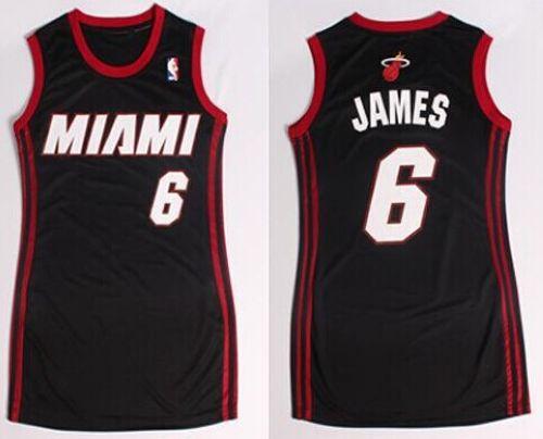 Heat #6 LeBron James Black Dress Women's Stitched NBA Jersey