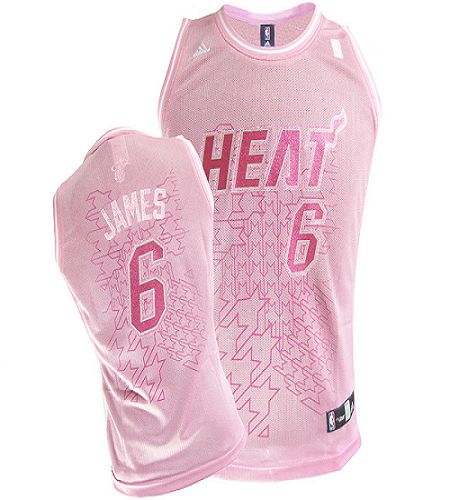 Heat #6 LeBron James Pink Fashion Women's Stitched NBA Jersey