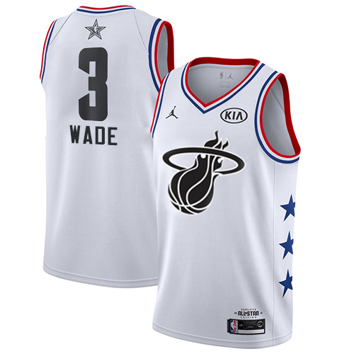 Nike Heat #3 Dwyane Wade White Women's NBA Jordan Swingman 2019 All-Star Game Jersey