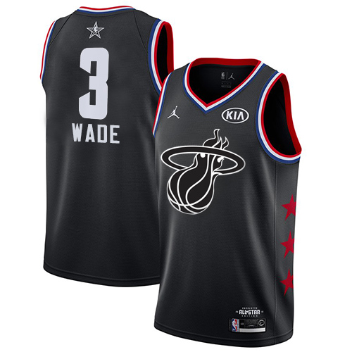 Nike Heat #3 Dwyane Wade Black Women's NBA Jordan Swingman 2019 All-Star Game Jersey