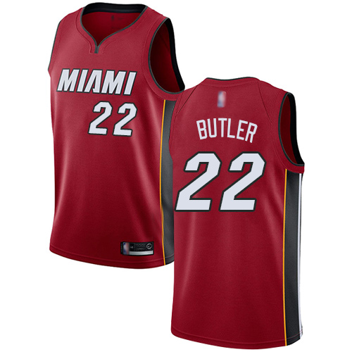 Heat #22 Jimmy Butler Red Women's Basketball Swingman Statement Edition Jersey