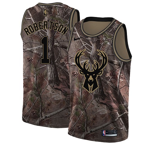 Nike Bucks #1 Oscar Robertson Camo Women's NBA Swingman Realtree Collection Jersey