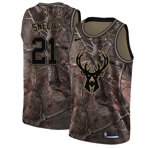 Nike Bucks #21 Tony Snell Camo Women's NBA Swingman Realtree Collection Jersey