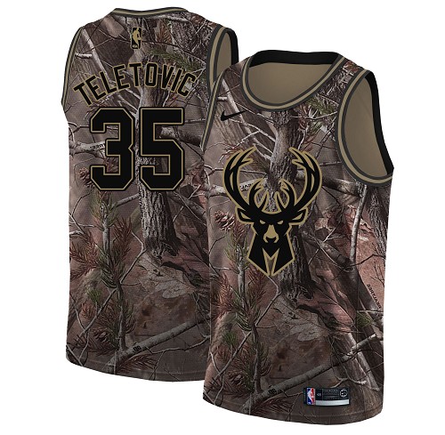 Nike Bucks #35 Mirza Teletovic Camo Women's NBA Swingman Realtree Collection Jersey