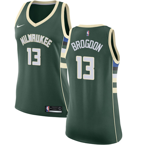 Nike Bucks #13 Malcolm Brogdon Green Women's NBA Swingman Icon Edition Jersey